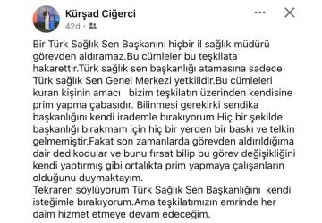 Türk Sağlık Sen Gümüşhane’de İstifa Krizi! 