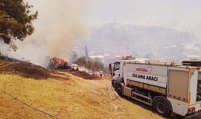 Başkan Aydın İsmetiye'deki yangın bölgesinde Başkan Aydın İsmetiye'deki yangın bölgesinde
