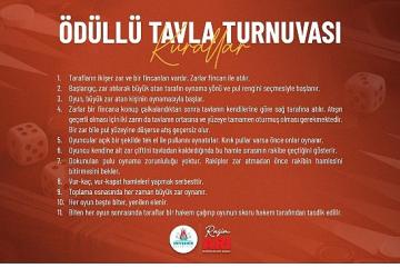 Nevşehir Belediyesi'nden Ödüllü Tavla Turnuvası