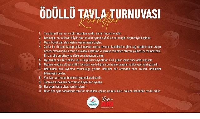 Nevşehir Belediyesi'nden Ödüllü Tavla Turnuvası Nevşehir Belediyesi'nden Ödüllü Tavla Turnuvası