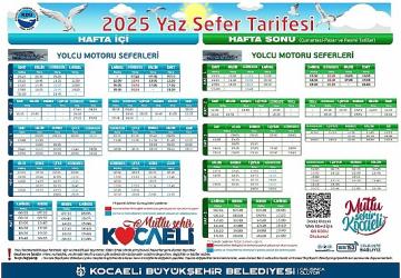 Deniz ulaşımında 110 seferle yaz tarifesi başlıyor