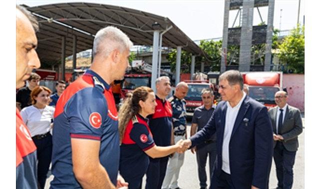 Başkan Tugay'dan ateş savaşçılarına teşekkür ziyareti