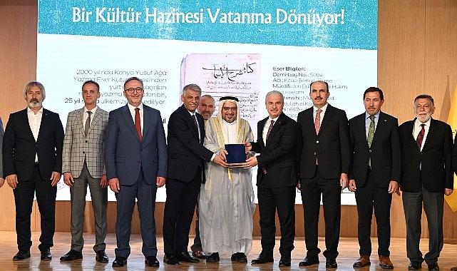 Yurt Dışına Kaçırılan Nadide Yazma Eserlerden “Kitab Şerhu'l-Esma" Yeniden Konya'ya Kazandırıldı Yurt Dışına Kaçırılan Nadide Yazma Eserlerden “Kitab Şerhu'l-Esma" Yeniden Konya'ya Kazandırıldı