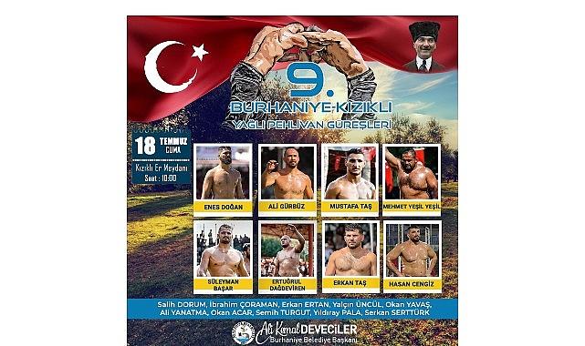 9. Burhaniye-Kızıklı Yağlı Pehlivan Güreşleri'nde Geri Sayım Başladı 9. Burhaniye-Kızıklı Yağlı Pehlivan Güreşleri'nde Geri Sayım Başladı