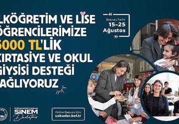 Üsküdar Belediyesi'nden öğrencilere 5 bin lira destek