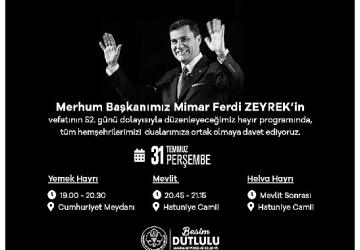 Büyükşehir Belediyesi'nden Merhum Başkan Ferdi Zeyrek için Anma Programı
