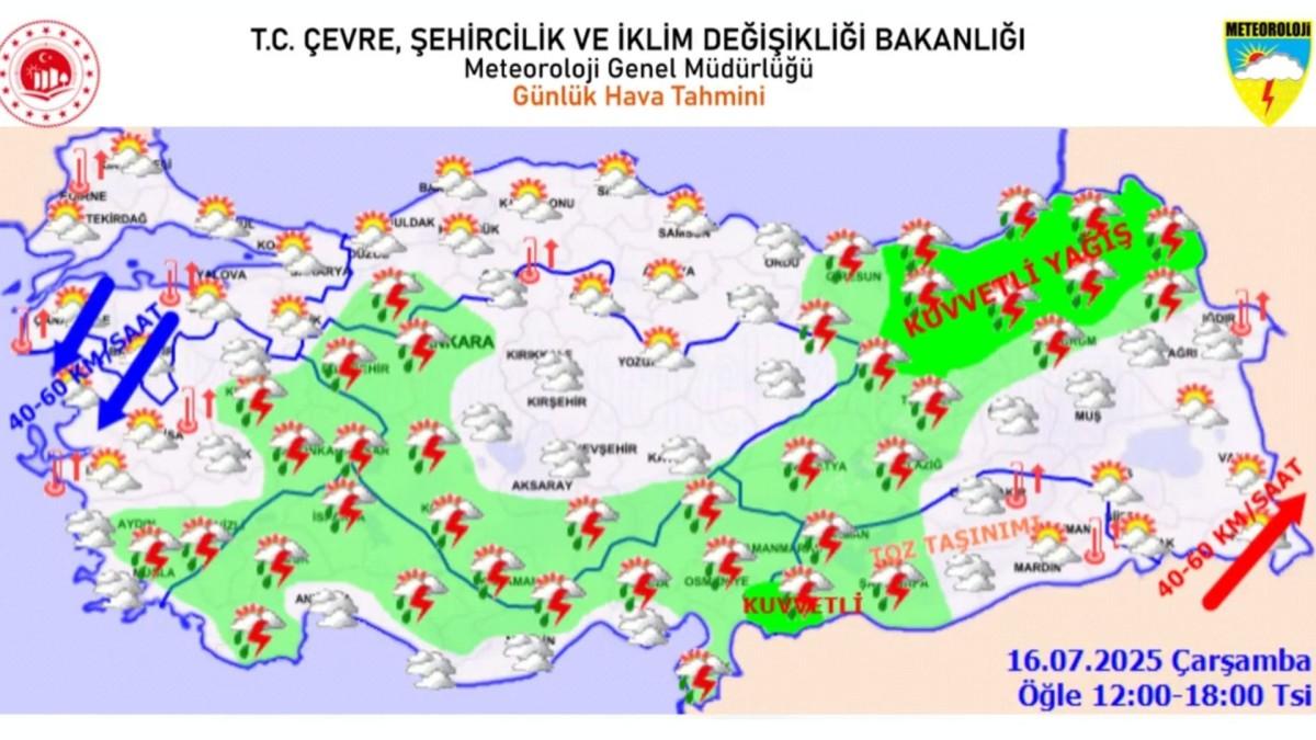 Türkiye genelinde sağanak ve toz taşınımı uyarısı: Hafta sonu yağışlar kuvvetlenecek