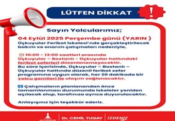 Perşembe günü feribot seferlerine üç saatlik ara