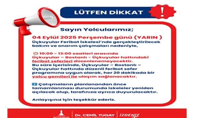Perşembe günü feribot seferlerine üç saatlik ara