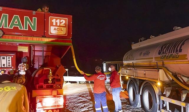 Yenişehir Belediyesi Silifke'de yangın söndürme çalışmalarına destek verdi