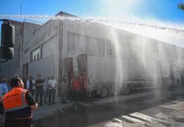 Bornova'da TOMA tipi tankerlerle örnek uygulama