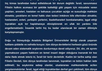 Doğu ve Güneydoğu Anadolu Üniversitelerinden İsrail’e Tepki