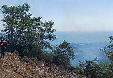 Kemer'de korkutan yangın