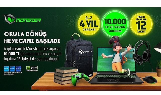 Monster'dan benzersiz okula dönüş kampanyası Okula dönüş kampanyası başladı: 4 yıllık garanti ve 10 bin TL'ye varan indirim Monster'dan benzersiz okula dönüş kampanyası Okula dönüş kampanyası başladı: 4 yıllık garanti ve 10 bin TL'ye varan indirim