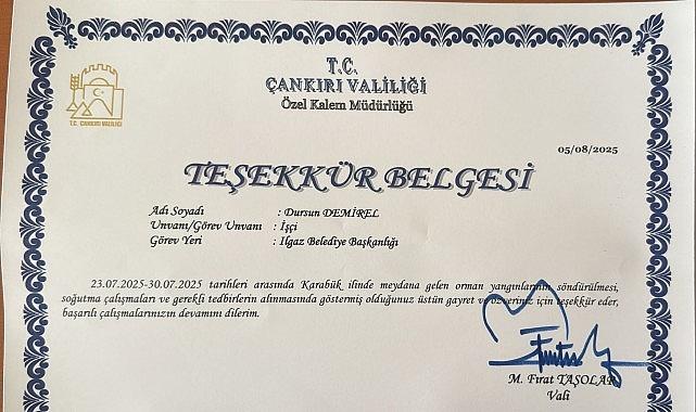 Yeşil Vatanın Bekçilerine Teşekkür Belgeleri Takdim Edildi Yeşil Vatanın Bekçilerine Teşekkür Belgeleri Takdim Edildi