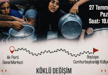 Gazze için yürüyüş çağrısı: Katılımcılar 27 Temmuz’da Cumhurbaşkanlığı Külliyesi’ne yürüyecek