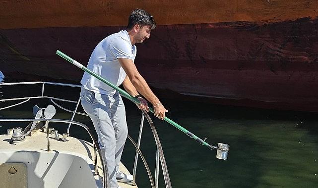 Büyükşehir'den denizi kirleten gemiye suçüstü Büyükşehir'den denizi kirleten gemiye suçüstü