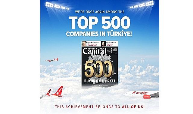 Corendon Airlines, “Capital 500" listesinde yükselmeye devam ediyor