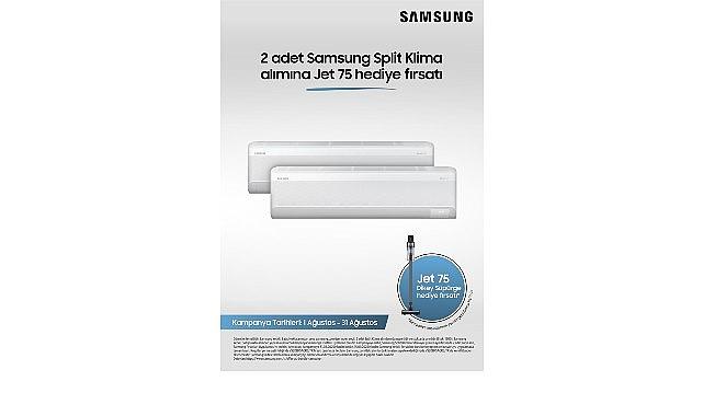 Samsung WindFree™ Split Klimalarda 2'li alımda JET 75 Dikey süpürge hediye! Samsung WindFree™ Split Klimalarda 2'li alımda JET 75 Dikey süpürge hediye!