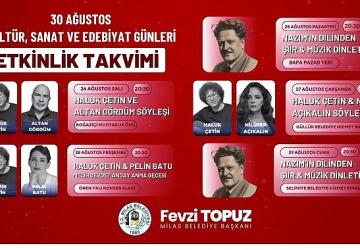 Kültür Sanat ve Edebiyat'ın Kalbi Milas'ta Atacak