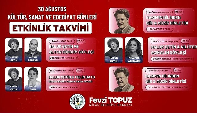 Kültür Sanat ve Edebiyat'ın Kalbi Milas'ta Atacak Kültür Sanat ve Edebiyat'ın Kalbi Milas'ta Atacak