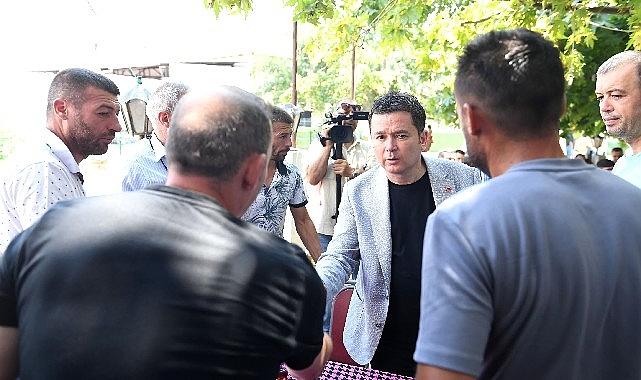 Başkan Erkan Aydın yangın bölgesinde Başkan Erkan Aydın yangın bölgesinde