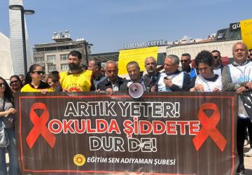 Eğitim Sen Adıyaman Şubesinden okul saldırılarına karşı açıklama ve oturma eylemi - Videolu Haber