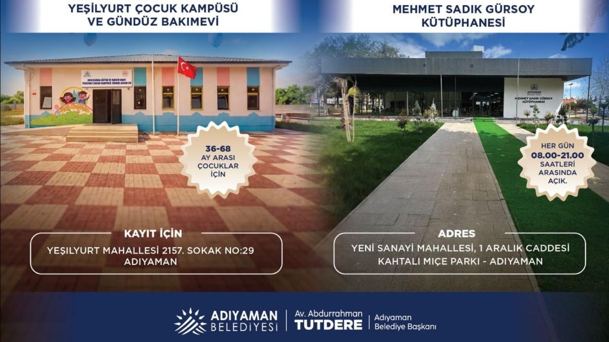 Adıyaman’da yeni kreş ve kütüphane hizmete açıldı