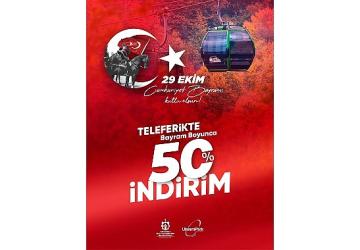 Kartepe Teleferik, 29 Ekim'de yüzde 50 indirimli