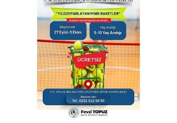 Milas Belediyesi'nden Minik Sporcular İçin Tenis Kursu