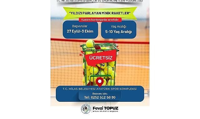 Milas Belediyesi'nden Minik Sporcular İçin Tenis Kursu