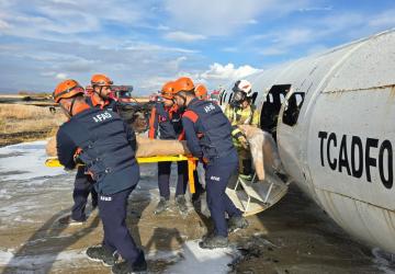 Adıyaman Havalimanı’nda olası uçak kazasına karşı tatbikat düzenlendi
