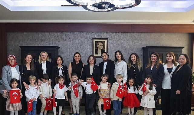 Kreş öğrencilerinden başkan Köymen'e 23 Nisan ziyareti