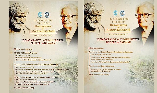 Herakleitos ve İoanna Kuçuradi Felsefe Günleri 29–30 Kasım'da Efes Selçuk'ta