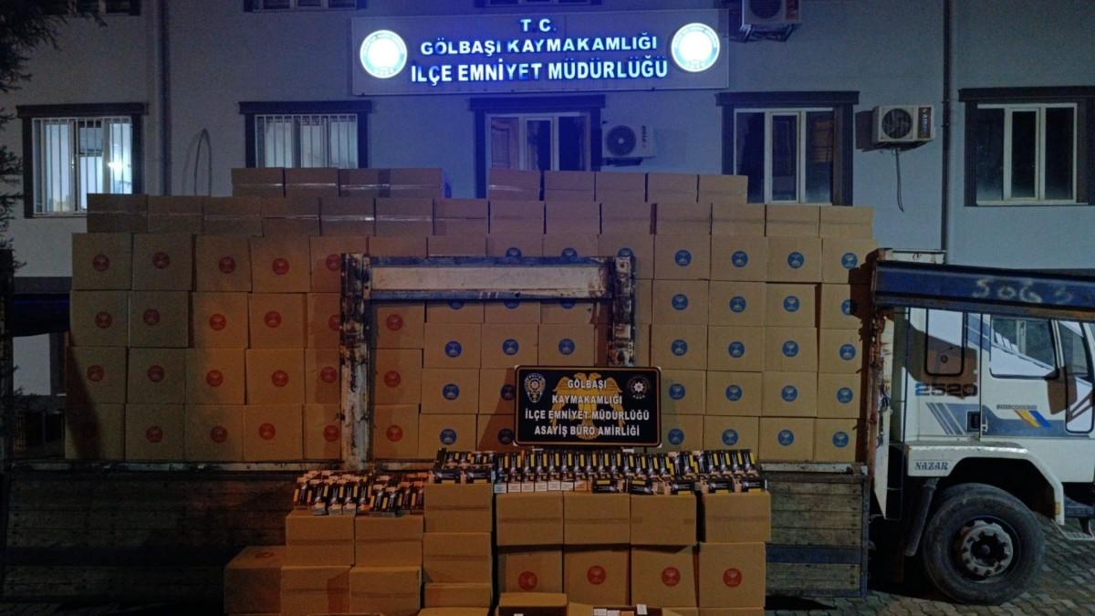 Gölbaşı’nda polis operasyonunda 6 milyon makaron ele geçirildi