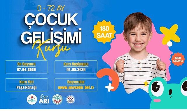 Nevşehir Belediyesi'nde “0-72 Ay Çocuk Gelişimi" Kursu Açılacak