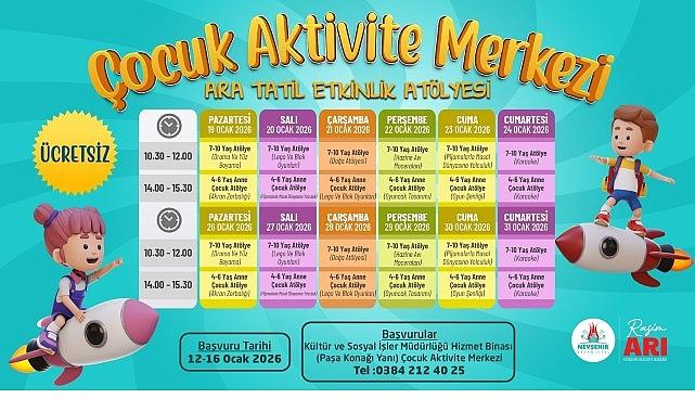 Bütün Çocuklarımızı Ara Tatil Etkinlik Atölyesi'ne Bekliyoruz