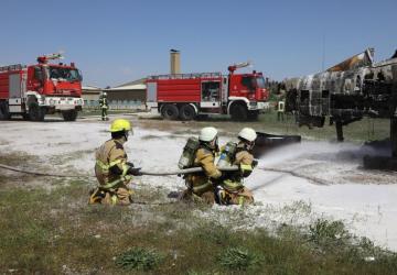 Uçak Yangınına Müdahale Tatbikatı başarıyla gerçekleştirildi.