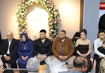 Genç çiftin yüzüklerini Başkan Topaloğlu taktı