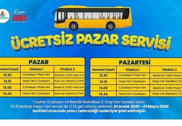 Nevşehir'de Ücretsiz Pazar Servisi Uygulamasında Güncelleme