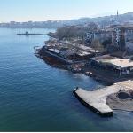 Bir dalga kırıcı set de Değirmendere sahiline