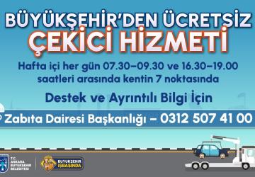 BÜYÜKŞEHİR BELEDİYESİ’NDEN ÇEKİCİ HİZMETİ