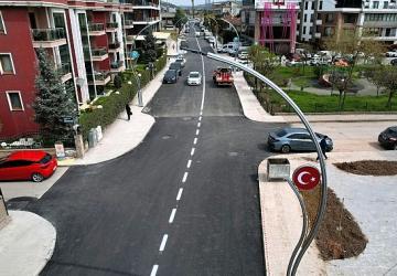 Şehit Ergün Köncü Caddesi'nde yol çizgileri çekildi