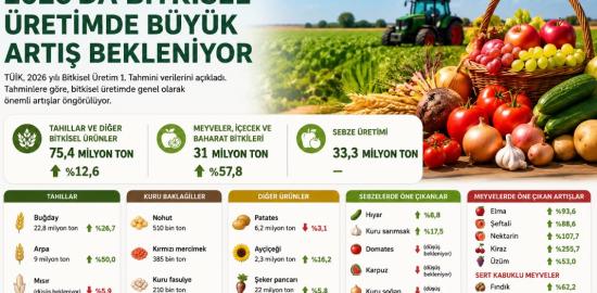 2026’da tarımsal üretimde artış beklentisi