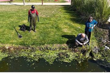 İzmit Millet Bahçesi'nde su göletine bilimsel çalışma