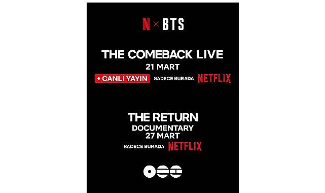 Netflix ve HYBE, Dünyaca Ünlü Müzik Grubu BTS'in Geri Dönüş Canlı Performansını ve Belgesel Filmini Duyurdu