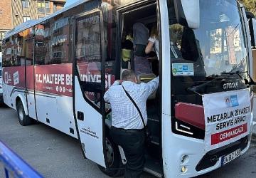Maltepe'de bayramda mezarlıklara ücretsiz ring seferleri başladı
