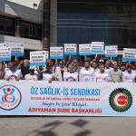ADIYAMAN (PHA) - Murat KAYIŞ – Öz Sağlık-İş Sendikası Adıyaman Şubesi, kamu işçilerine yönelik toplu sözleşme sürecinde teklif edilen maaş zammına karşı tepki gösterdi.