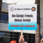 ADIYAMAN (PHA) - Murat KAYIŞ – Öz Sağlık-İş Sendikası Adıyaman Şubesi, kamu işçilerine yönelik toplu sözleşme sürecinde teklif edilen maaş zammına karşı tepki gösterdi.
