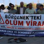ADIYAMAN (PERRE) - Berfin GÜRBÜZ-Şeriban ÖZÇAKMAK - Adıyaman Emek ve Demokrasi Platformu, yıllardır kazalarla gündeme gelen Börgenek Köyü mevkiindeki "Ölüm Virajı"nda basın açıklaması düzenledi.